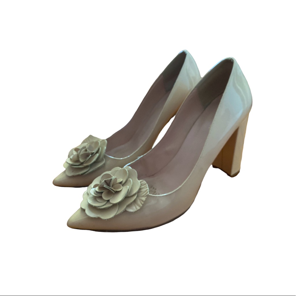 Kate Spade 9.5 Nude Block Heels Flower